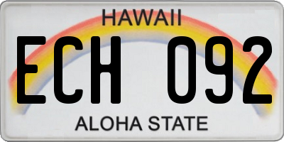 HI license plate ECH092