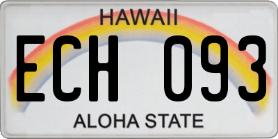 HI license plate ECH093
