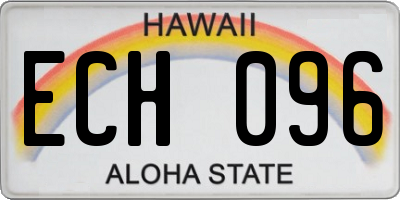 HI license plate ECH096