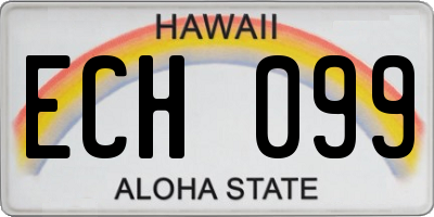 HI license plate ECH099