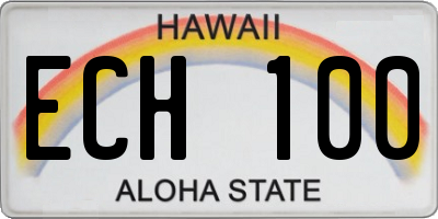 HI license plate ECH100
