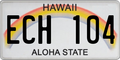 HI license plate ECH104
