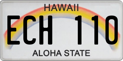 HI license plate ECH110