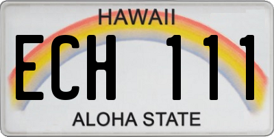 HI license plate ECH111