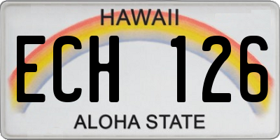 HI license plate ECH126