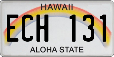 HI license plate ECH131
