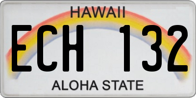 HI license plate ECH132