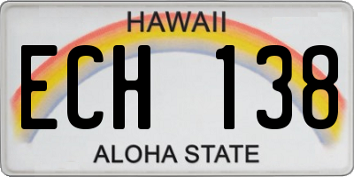 HI license plate ECH138
