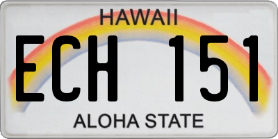 HI license plate ECH151