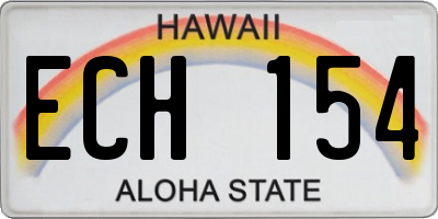 HI license plate ECH154