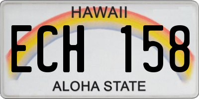 HI license plate ECH158