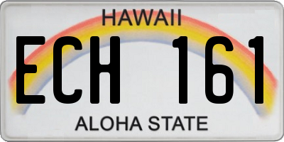 HI license plate ECH161