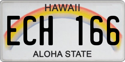HI license plate ECH166