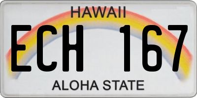 HI license plate ECH167