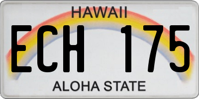 HI license plate ECH175