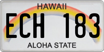 HI license plate ECH183