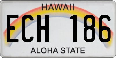 HI license plate ECH186
