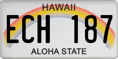 HI license plate ECH187