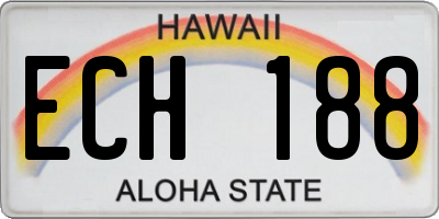 HI license plate ECH188