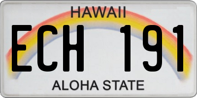 HI license plate ECH191