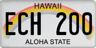 HI license plate ECH200