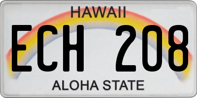 HI license plate ECH208