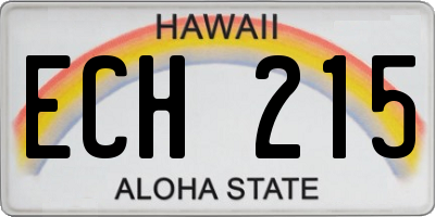 HI license plate ECH215