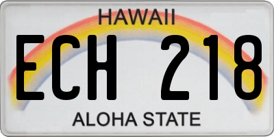 HI license plate ECH218