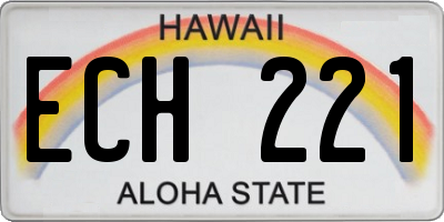 HI license plate ECH221