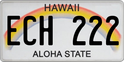HI license plate ECH222