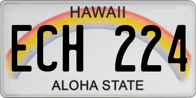 HI license plate ECH224