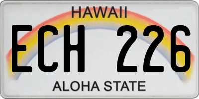 HI license plate ECH226
