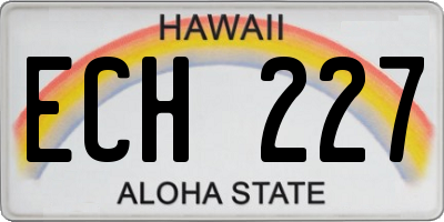 HI license plate ECH227
