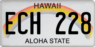 HI license plate ECH228