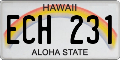 HI license plate ECH231