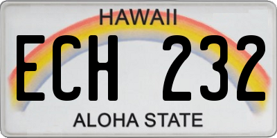 HI license plate ECH232