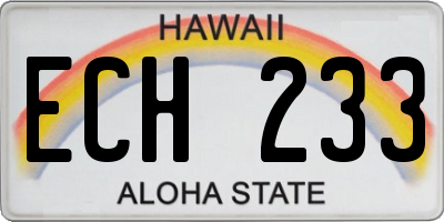 HI license plate ECH233