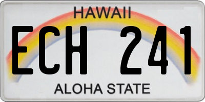 HI license plate ECH241