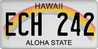 HI license plate ECH242