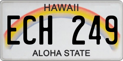 HI license plate ECH249