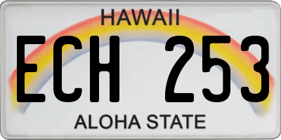 HI license plate ECH253