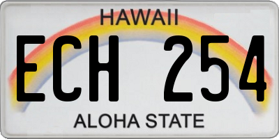 HI license plate ECH254