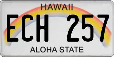 HI license plate ECH257
