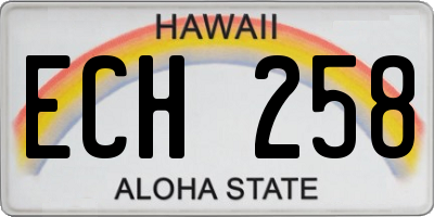 HI license plate ECH258