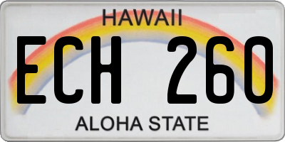 HI license plate ECH260