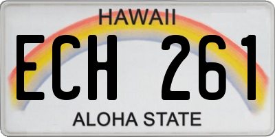 HI license plate ECH261