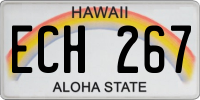 HI license plate ECH267