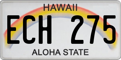HI license plate ECH275