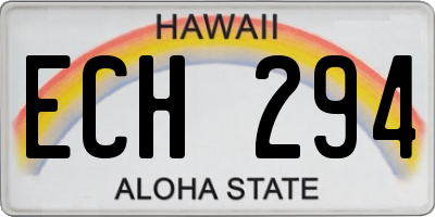HI license plate ECH294