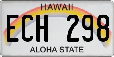 HI license plate ECH298